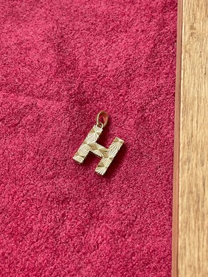 Rupen Kraft 14 Ayar Gramajlı Altın Kolye Ucu Füzyon 3 Boyutlu H Harfi Altın Kolye Ucu