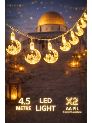 Okavango 4,5 Metre Ramazan Temalı LED Işıklı Süsleme Seti Ramazan Süsleri, Ramazan Hediyem Ramazan Süsü