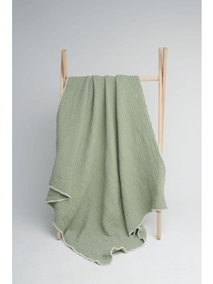 Liaboo Çoban Dikişli 4 Katlı Müslin Battaniye Mint