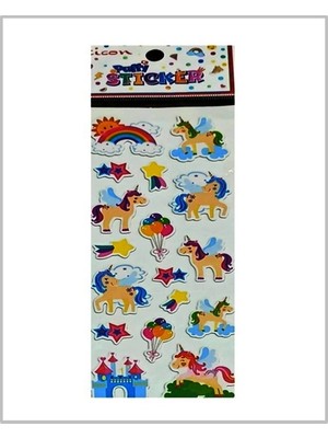 Ticon Puffy Sticker Unicorn - 3 Adet