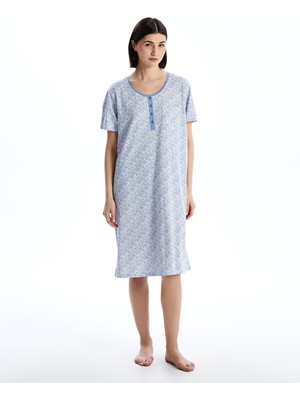 Lc Waikiki Yeni Sezon U Yaka Desenli Kadın Gecelik