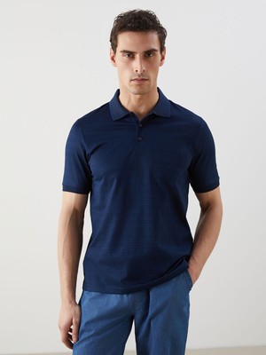 Lc Waikiki Yeni Sezon Polo Yaka Çizgili Merserize Görünümlü Erkek Tişört