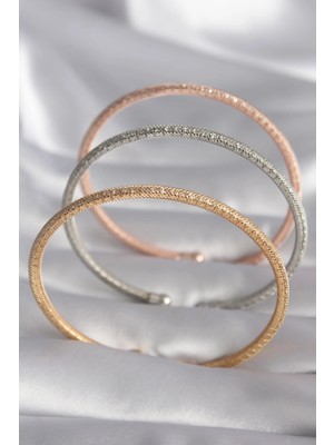 Flamex Pirinç Mix Renk Hasır Model Zirkon Taş Detay Kadın Bileklik Seti