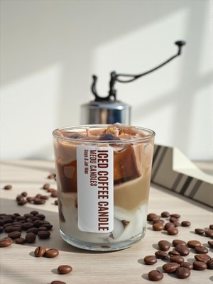 Iced Coffee Kahve Kokulu Soya ve Jel Wax Dekoratif Doğal Mum 500G