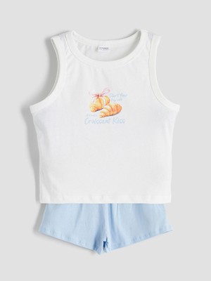 Lc Waikiki Yeni Sezon Bisiklet Yaka Kız Çocuk Şortlu Pijama Takımı