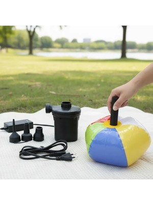 Taşınabilir Elektrikli Hava Kompresörü - Şişme Yatak ve Lastik Şişirme Pompası, Vakumlu Poşet Aparatlı ( Lisinya )