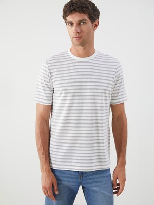 Lc Waikiki Yeni Sezon Bisiklet Yaka Çizgili Erkek Tişört