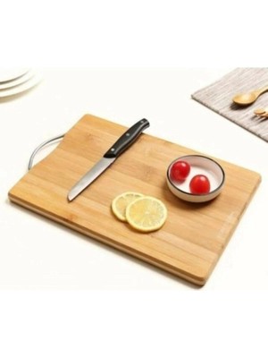 Vexor Bambu Metal Saplı Ekmek Kesme Tahtası 30X20X1,8 cm ROYALEKS-67459