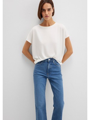 Mavi Lux Touch (Tencel™) Modal Ekru Basic Tişört 167245-25705