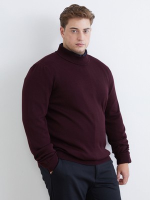 Lc Waikiki Yeni Sezon Büyük Beden Yarım Balıkçı Yaka Erkek Triko Kazak