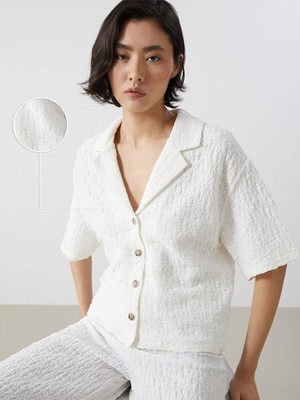 Lc Waikiki Yeni Sezon Loose Fit Dokulu Kadın Gömlek