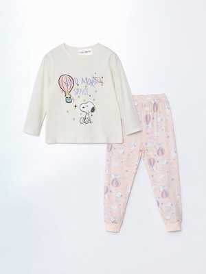 Lc Waikiki Yeni Sezon Bisiklet Yaka Snoopy Baskılı Kız Çocuk Pijama Takımı