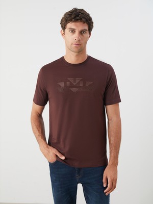 Lc Waikiki Yeni Sezon Bisiklet Yaka Baskılı Penye Erkek Tişört