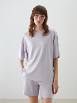 Lc Waikiki Yeni Sezon Bisiklet Yaka Oversize Kadın Tişört