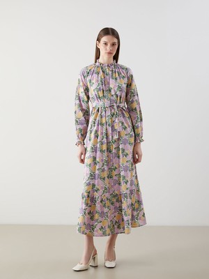 Lc Waikiki Yeni Sezon Fırfırlı Dik Yaka Çiçekli Gömlek Elbise