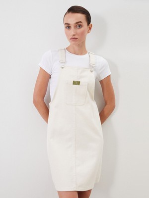 Lc Waikiki Yeni Sezon Kare Yaka Kadın Jean Salopet Elbise