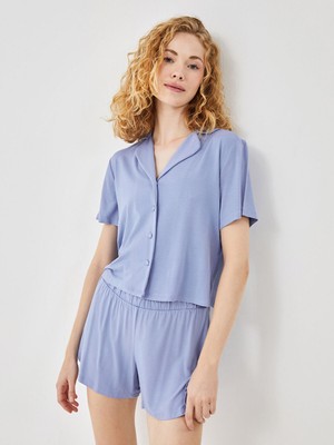 Lc Waikiki Yeni Sezon Gömlek Yaka Kadın Şortlu Pijama Takımı
