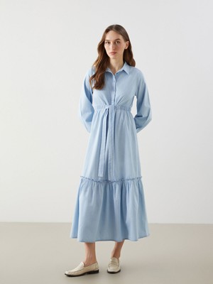 Lc Waikiki Yeni Sezon Gömlek Yaka Kadın Jean Elbise