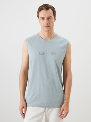 Lc Waikiki Yeni Sezon Bisiklet Yaka Baskılı Penye Erkek Pijama Üst