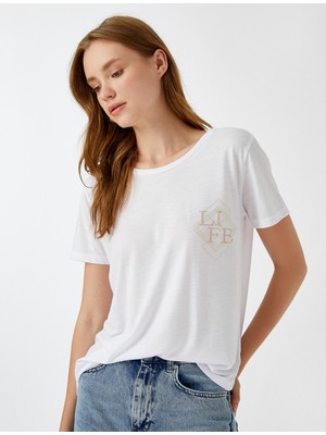 Koton Baskılı Kısa Kol Tişört