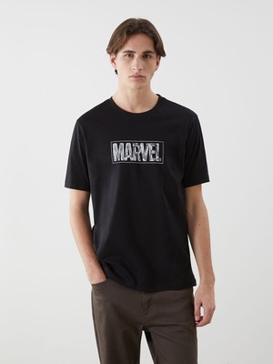 Lc Waikiki Yeni Sezon Bisiklet Yaka Marvel Baskılı Penye Erkek Tişört