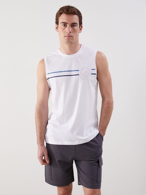 Lc Waikiki Yeni Sezon Bisiklet Yaka Baskılı Erkek Kolsuz Tişört