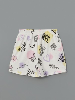 Lc Waikiki Yeni Sezon Beli Lastikli Baskılı Kız Çocuk Pijama Şort