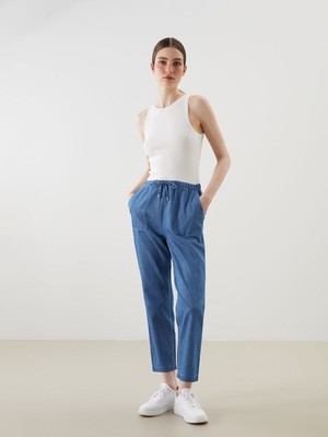 Lc Waikiki Yeni Sezon Beli Lastikli Wideleg Kadın Jean Pantolon
