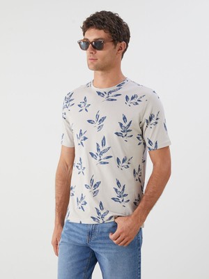 Lc Waikiki Yeni Sezon Bisiklet Yaka Baskılı Penye Erkek Tişört