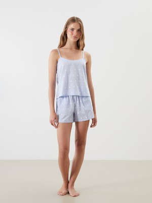 Lc Waikiki Yeni Sezon U Yaka Puantiyeli Askılı Kadın Şortlu Pijama Takım