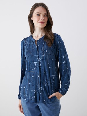 Lc Waikiki Yeni Sezon Bisiklet Yaka Desenli Bluz