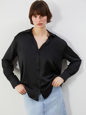Lc Waikiki Yeni Sezon Oversize Saten Kadın Gömlek