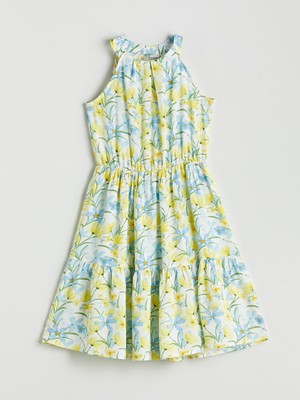 Lc Waikiki Yeni Sezon Halter Yaka Çiçekli Kız Çocuk Elbise