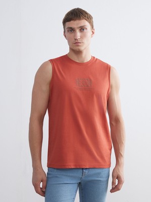 Lc Waikiki Yeni Sezon Bisiklet Yaka Baskılı Penye Erkek Kolsuz Tişört