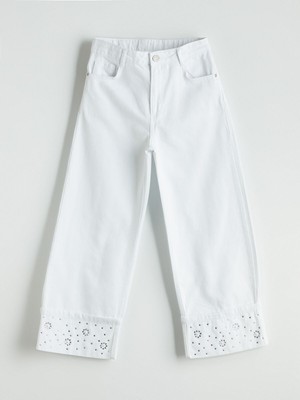 Lc Waikiki Yeni Sezon Straight Fit Taşlı Kız Çocuk Pantolon