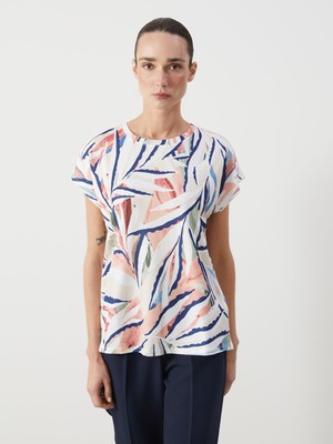 Lc Waikiki Yeni Sezon Bisiklet Yaka Desenli Kadın Tişört