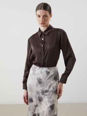 Lc Waikiki Yeni Sezon Loose Fit Saten Kadın Gömlek Tunik