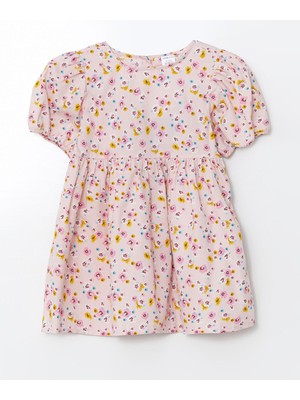 Lc Waikiki Yeni Sezon Bisiklet Yaka Baskılı Kız Çocuk Elbise