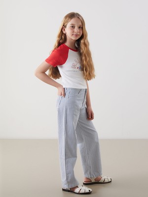 Lc Waikiki Yeni Sezon Beli Ayarlanabilir Lastikli Kız Çocuk Pantolon