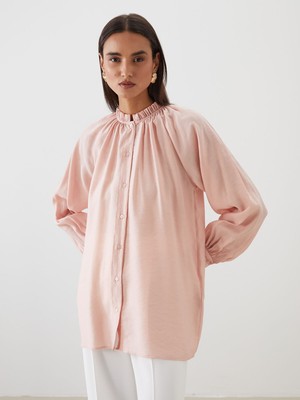 Lc Waikiki Yeni Sezon Fırfırlı Yaka Modal Karışımlı Kadın Gömlek Tunik