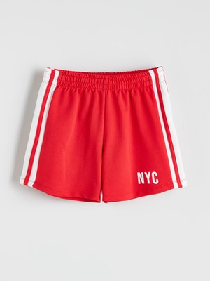 Lc Waikiki Yeni Sezon Beli Lastikli Nyc Baskılı Kız Çocuk Şort