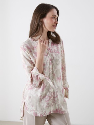 Lc Waikiki Yeni Sezon Kaçık Yaka Batik Kadın Gömlek