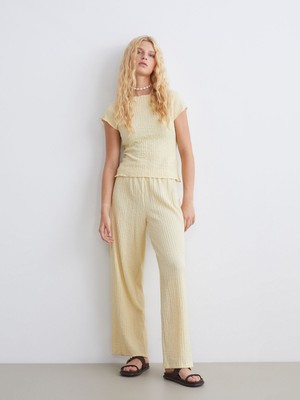 Lc Waikiki Yeni Sezon Beli Lastikli Dokulu Kadın Pantolon