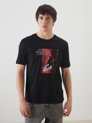 Lc Waikiki Yeni Sezon Bisiklet Yaka Star Wars Baskılı Penye Erkek Tişört