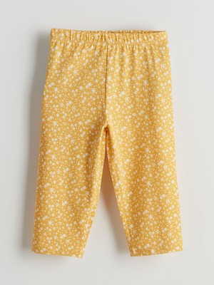 Lc Waikiki Yeni Sezon Beli Lastikli Çiçekli Kız Çocuk 3/4 Boy Tayt