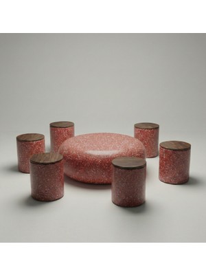 Hobi Tarım Beton Sehpa ve Tabure Seti