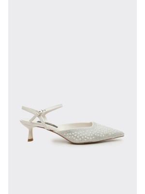 Derinet Kısa Topuk Bilekten Bantlı Kadın Abiye Ayakkabı