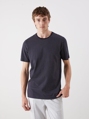 Lc Waikiki Yeni Sezon Bisiklet Yaka Çizgili Erkek Tişört