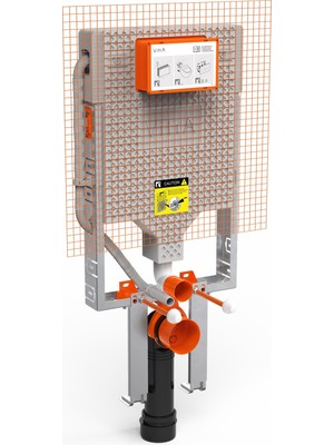 VitrA VPro 765-1850-01 Gömme Rezervuar, Asma Klozetler için, Kalın Metal Ayaklı, 3/6 L