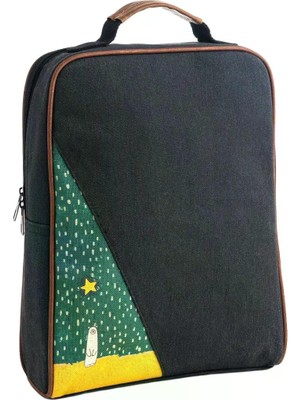 Pisikopat Modern Minimal Tasarımlı Kutup Ayısı Desenli Sanatsal Panelli Canvas Laptop & Sırt Çantası